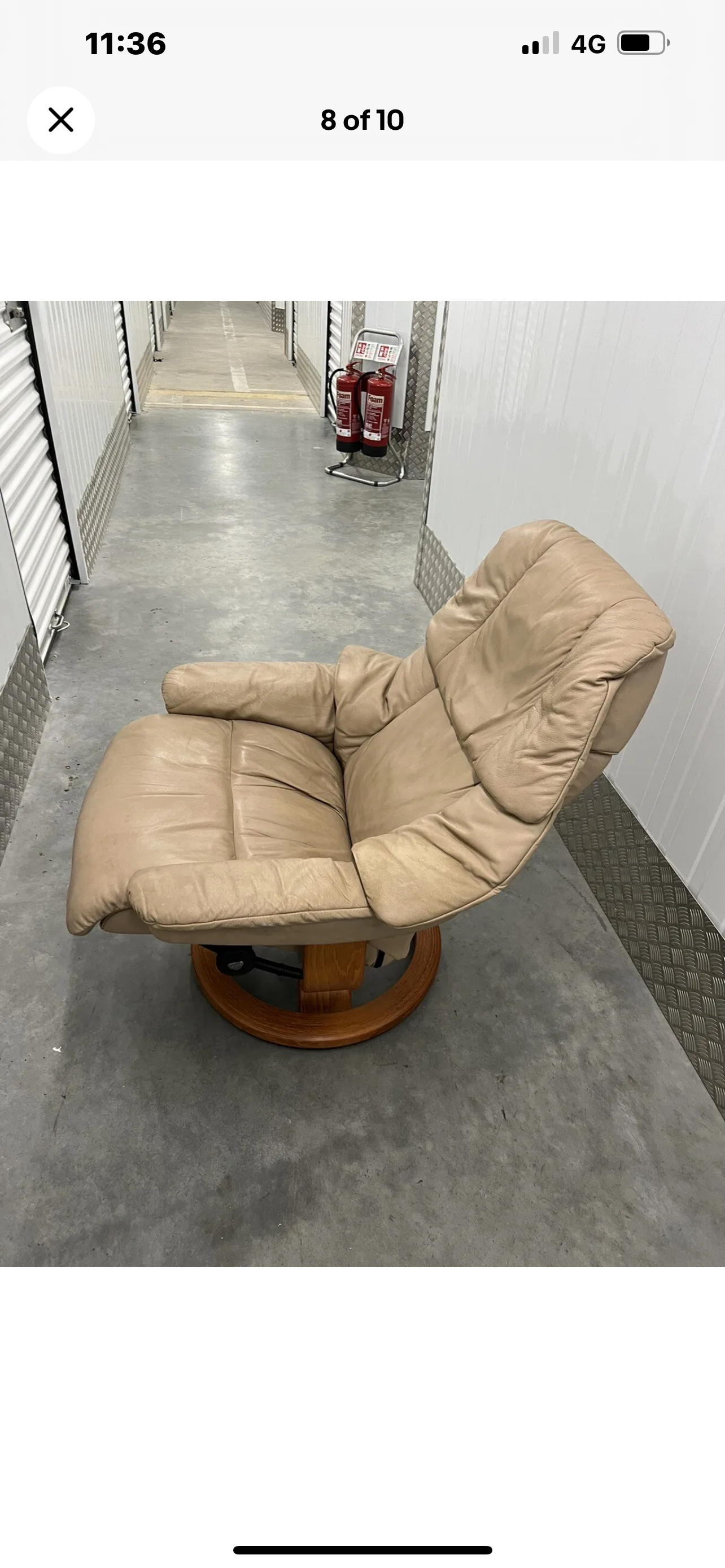 Ekornes Reno Stressless Recliner Chair (Beige) (Medium)